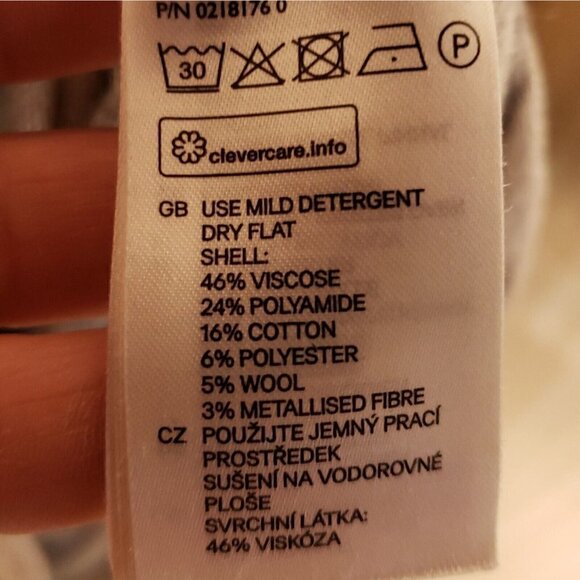 H&M Mama Womens White Silver Striped Tunic Sweater XS - Picture 6 of 6